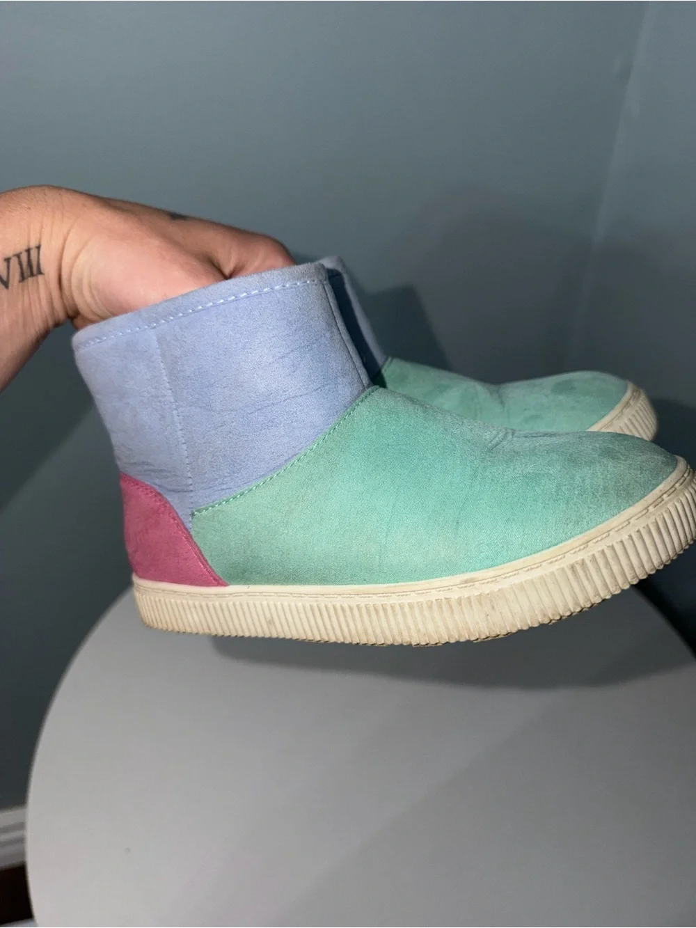 Cat & Jack Colorblock Kids Ankle Boots in Mint, Lavender & Pink